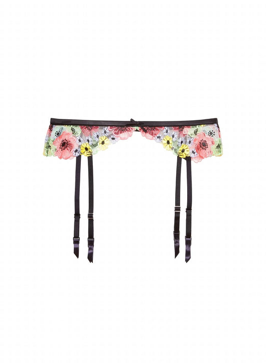 Fleur Du Mal - Women's Azalea Embroidery Garter Belt
