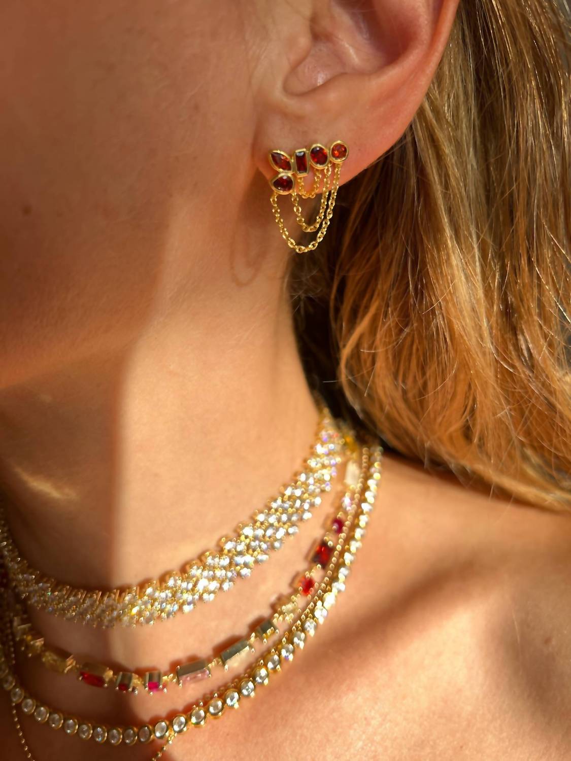 Native Gem - Women's Athena Chain Earrings