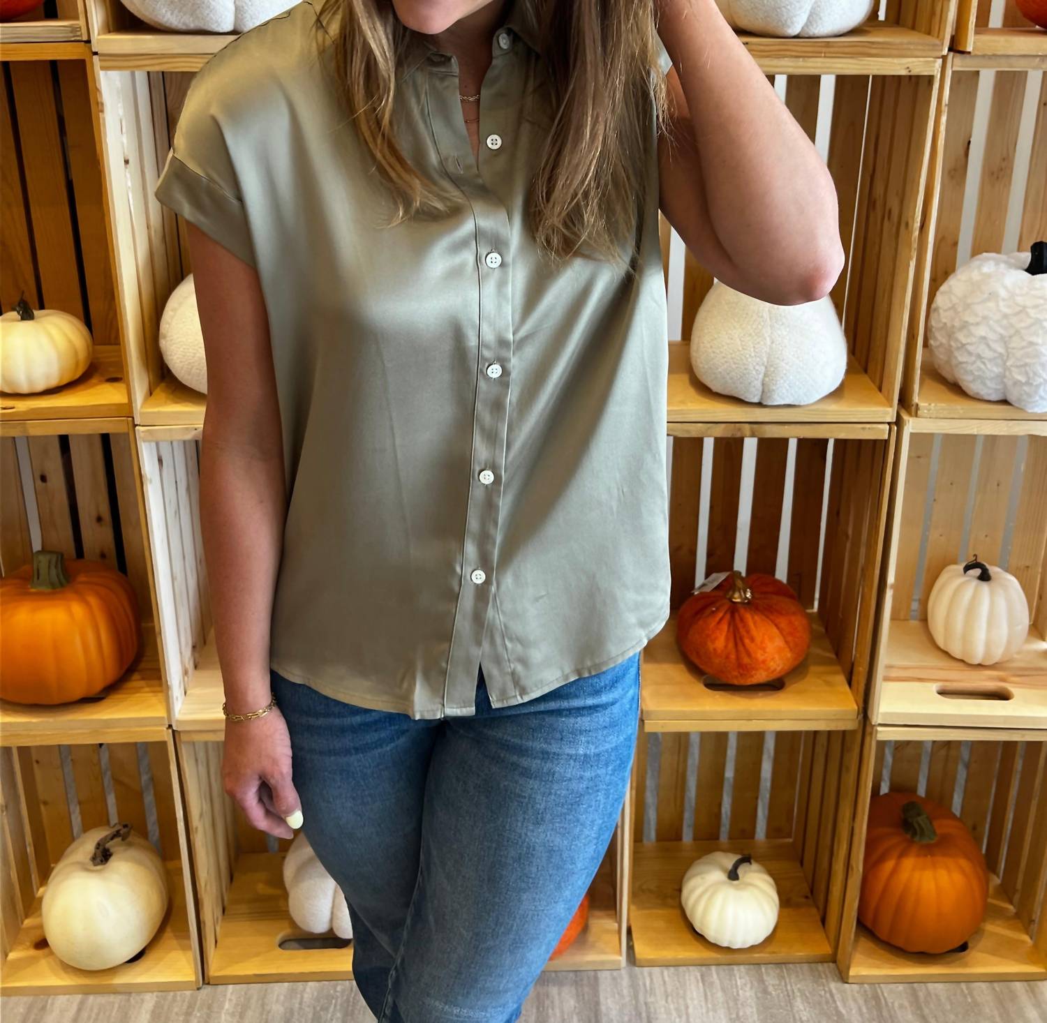 Rails - Palmer Dolman Sleeve Button-down Mermaid Top