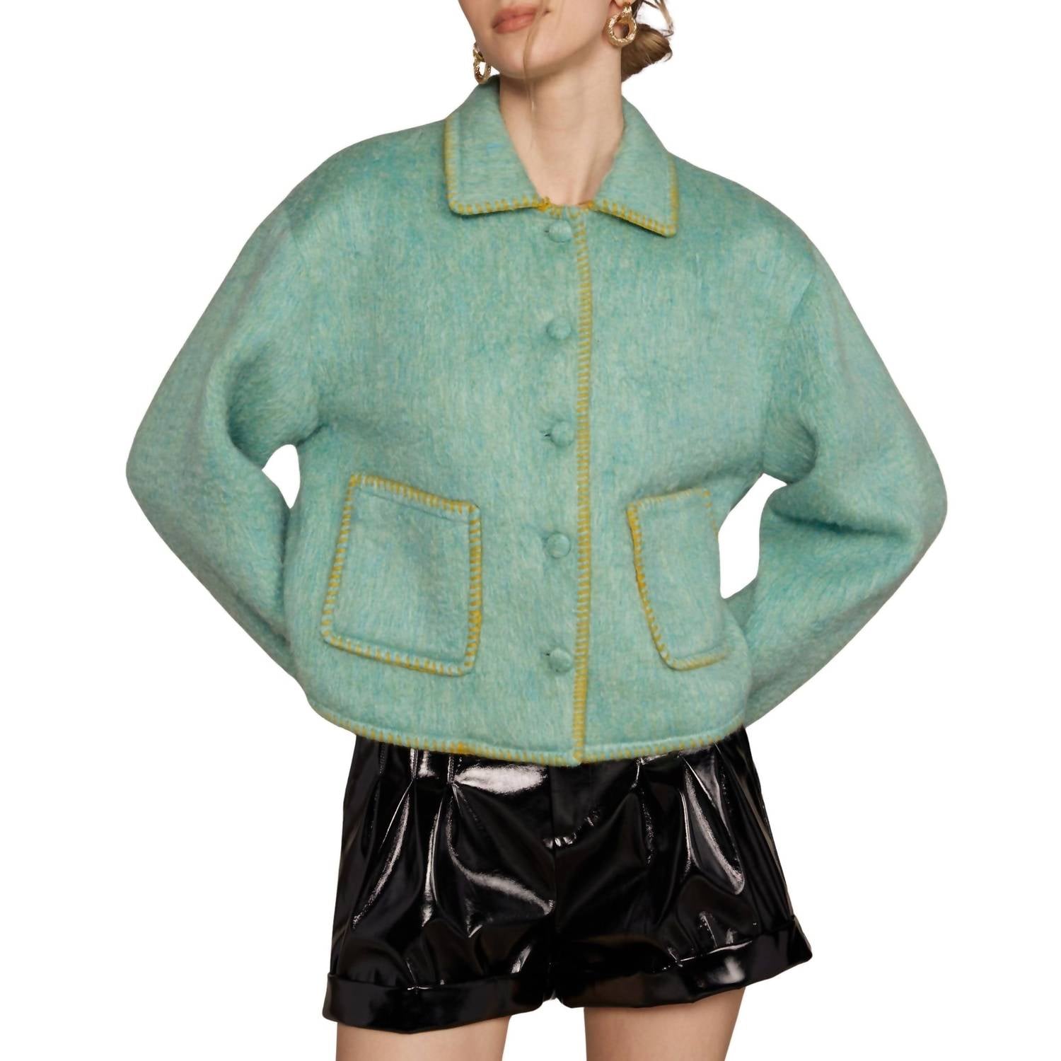 Strut & Bolt - Contrast Embroidery Wool Jacket