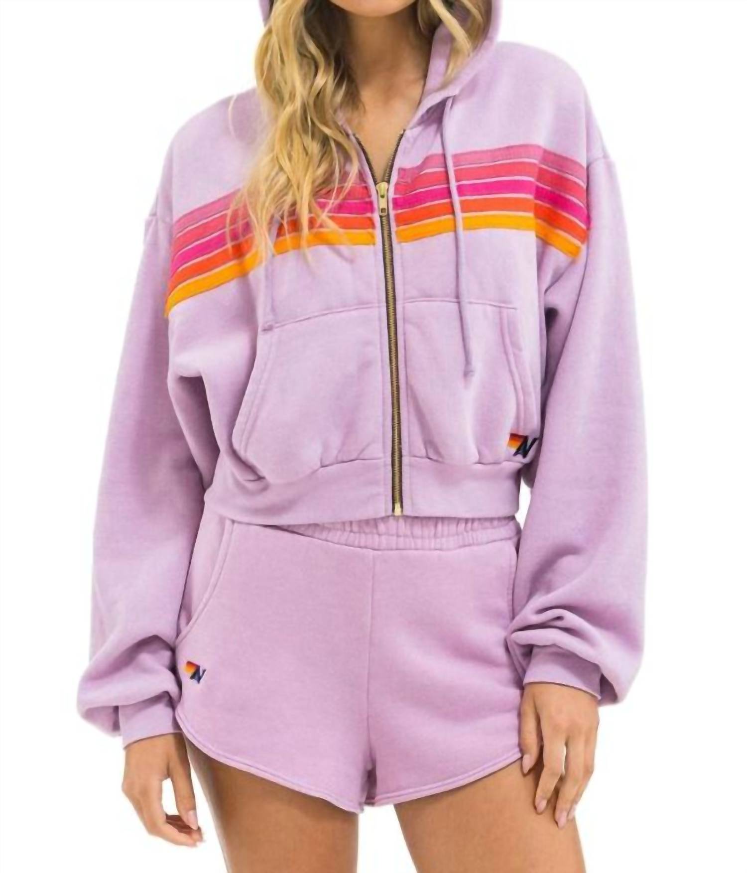 AVIATOR NATION Essential Club Shorts in mauve - women's shorts - view 4