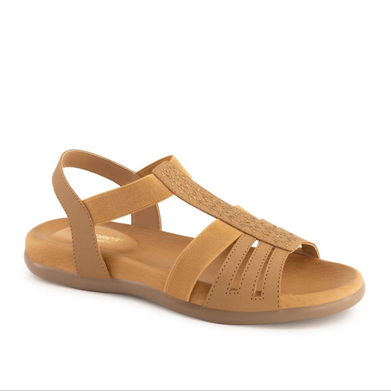 Andrea Women's Low Wedge Heel Sandal in brown - women's sandal