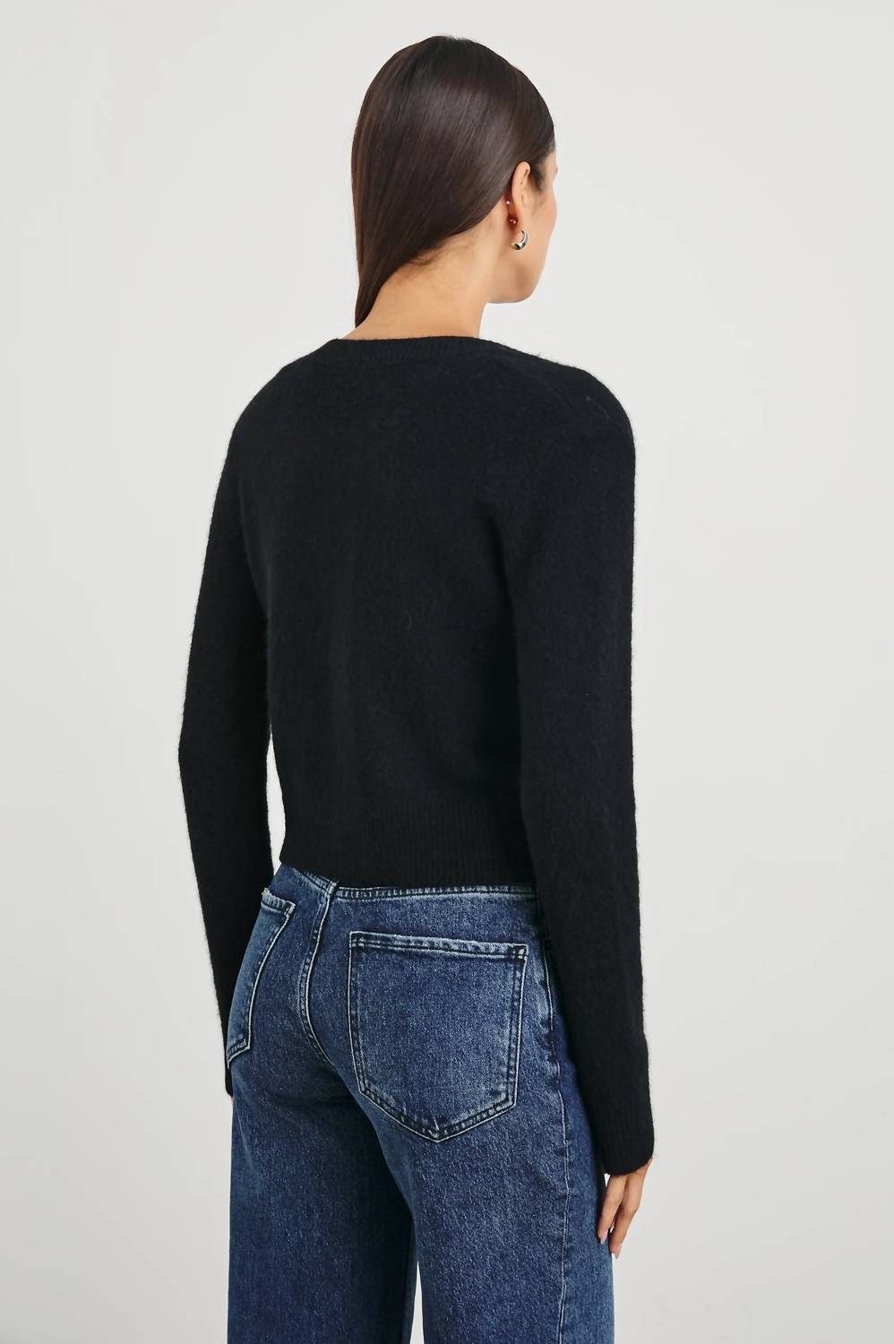 Rails Matilda Cardigan Top in black - women's cardigan - detail view