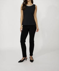 Frank Lyman Sleeveless Crew Neck Top in black - women's tank top