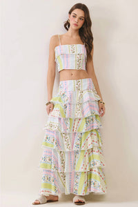 Tcec - Positano Garden Crop Top And Maxi Skirt Set