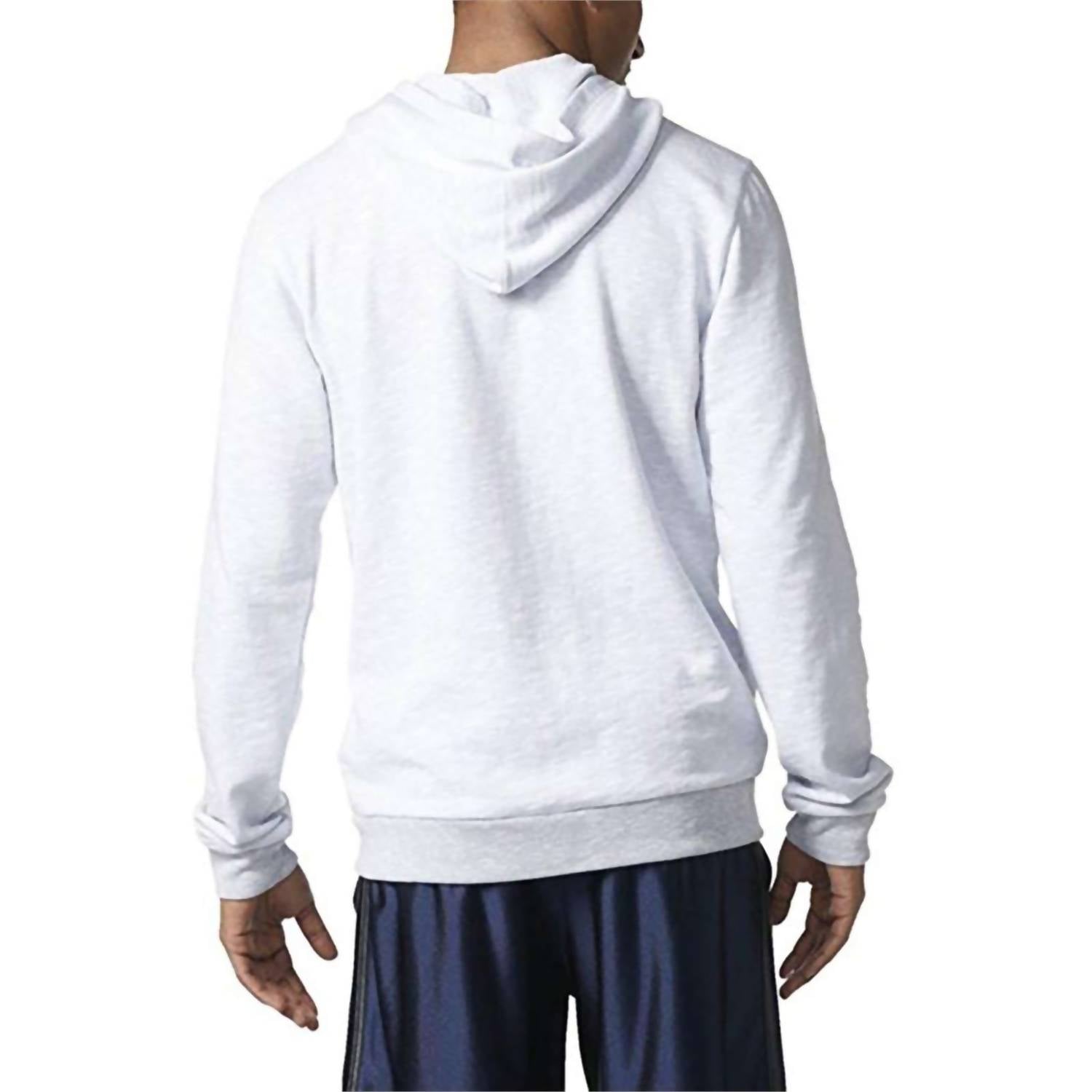 adidas Men's Cross-up Fz Long Hooded Sweatshirt in white - men's shirt - detail view
