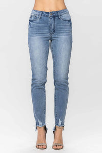 Judy Blue Mid Rise Cool Denim Sustainable Relaxed Fit in blue - women's jeans