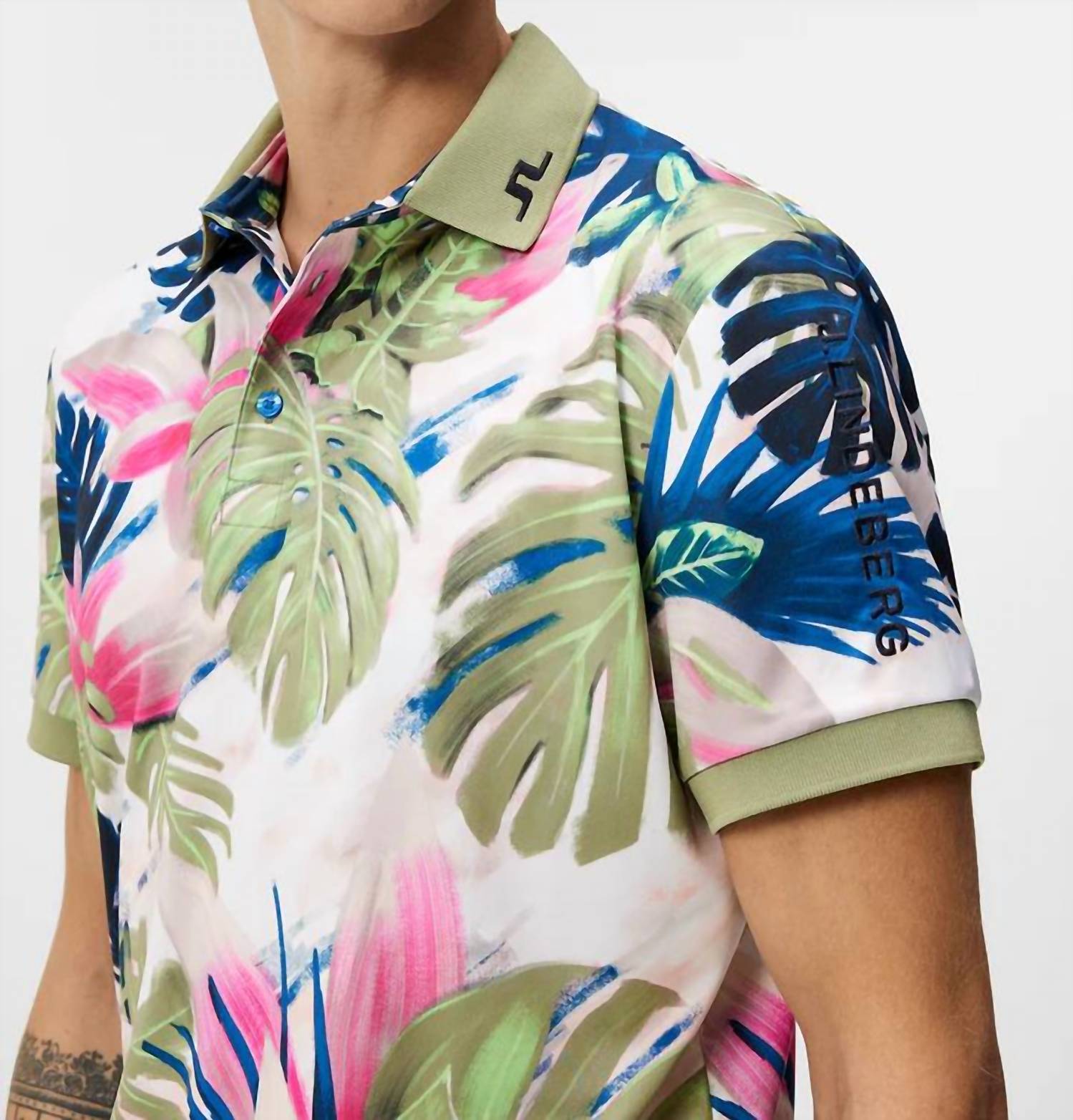 J.Lindeberg - Tour Tech Reg Fit Print Polo Shirt