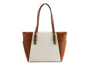 Michael Kors - Women's Charlotte Leather Top Zip Tote Handbag Bag Large