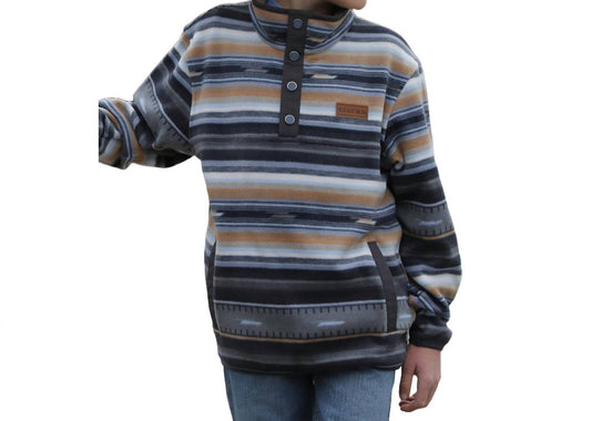 Cinch - Boys 1/4-snap Stripe Fleece Pullover