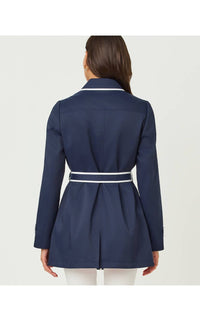 Lilly Pulitzer Dianne Long Sleeve Jacket in true navy - women's jacket - detail view