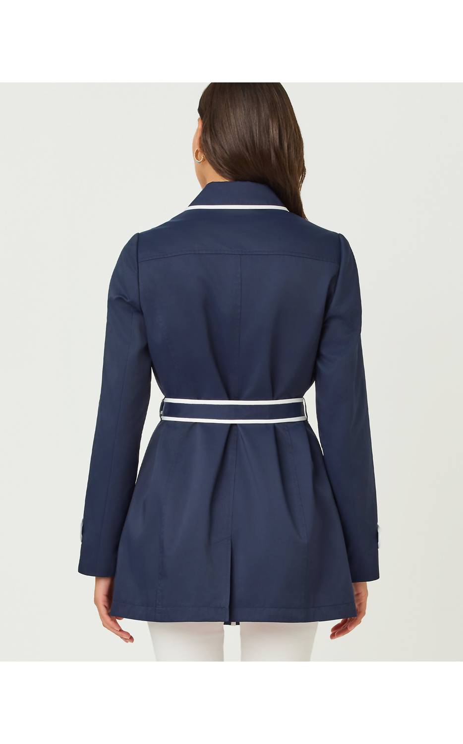 Lilly Pulitzer Dianne Long Sleeve Jacket in true navy - women's jacket - detail view
