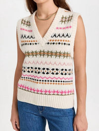 Scotch & Soda - Relaxed Fit Fair Isle Knit V-neck Vest