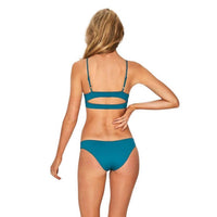 L*SPACE Solid Olivia Bikini Top in mediterranean - women's swimwear - detail view