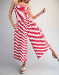 Ee:Some - Katherine Strapless Wide Leg Jumpsuit