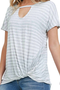 First Love - Stripe Keyhole Bottom Twist Top