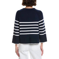 Metric Knits - Placed Striping Raglan Sleeve Crew Pullover