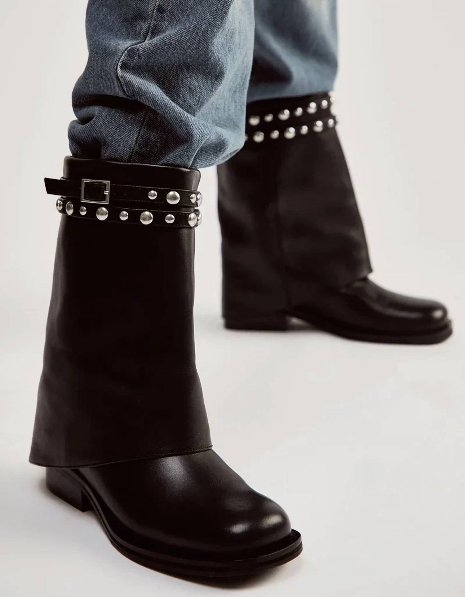 Free People - Women's Scorpio Studded Foldover Boots
