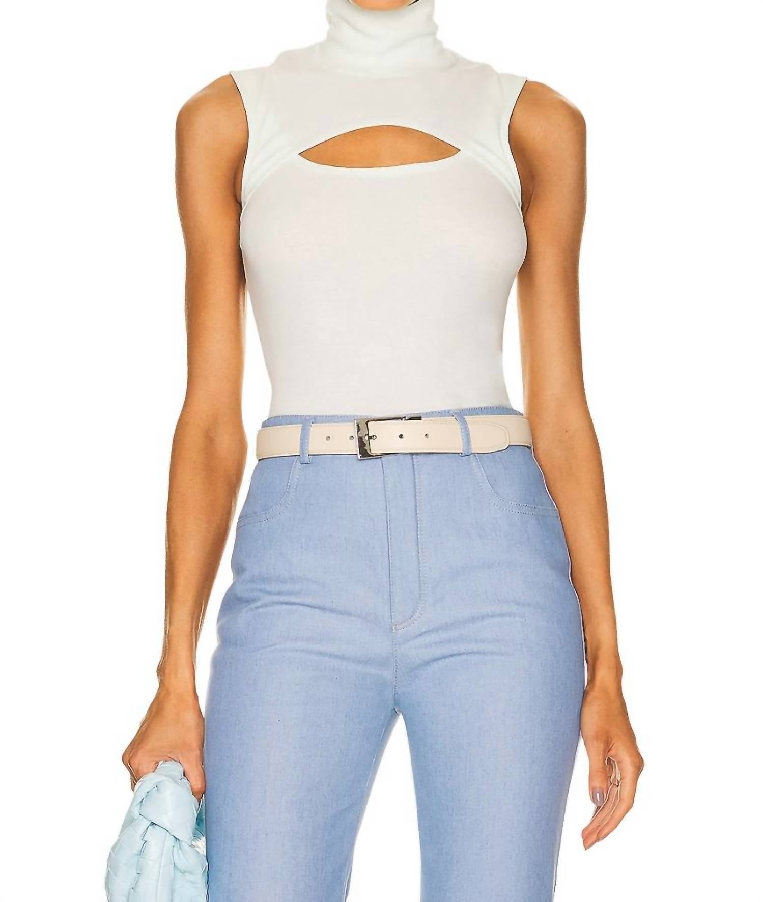 Rosetta Getty - Sleevless Cutout Turtleneck Top
