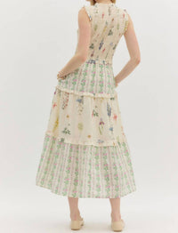 Entro - Smocked Floral Midi Dress