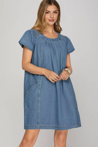 She + Sky - Smocked Ruffle Dress