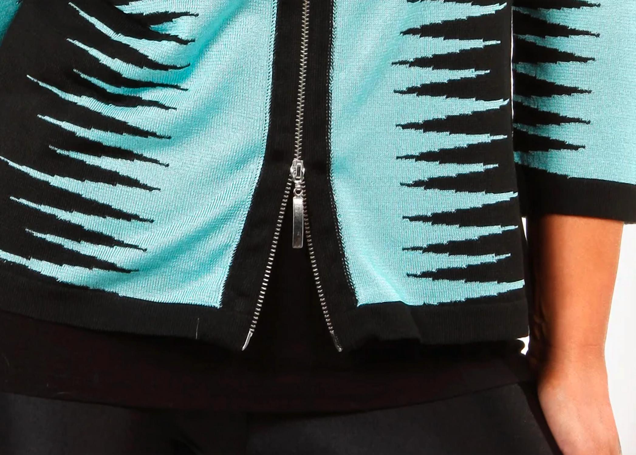 Angel Apparel - Zig Zag Zip Up Cardigan