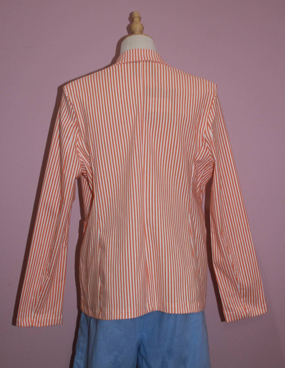 TANTRA Women's Pin Striped Jacket in orange - women's jacket - detail view