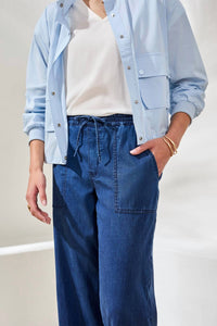 Tribal - Audrey Wide Crop Drawstring Denim Jeans