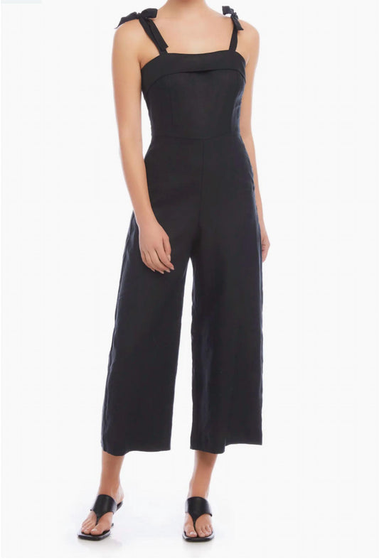 Fifteen Twenty - Paloma Tie Strap Linen Jumpsuit