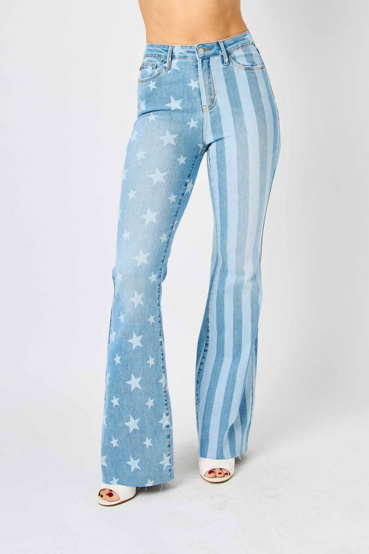 Judy Blue - Stars and Stripes Denim Flare Jeans