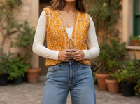 Tolani Bimala Vest in mustard - women's jacket - view 4