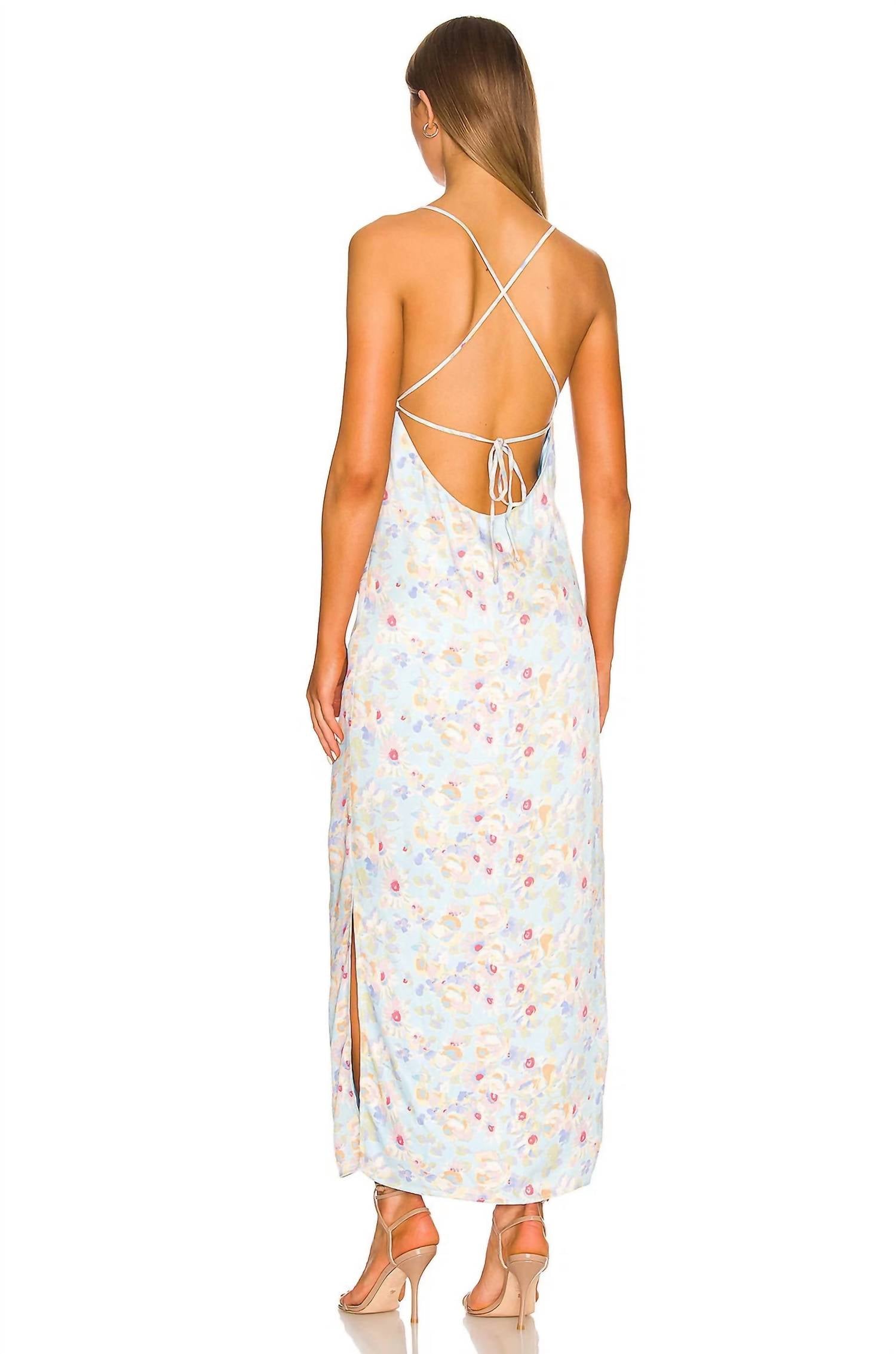 Something Navy - Silky Floral Essential Slip Dress