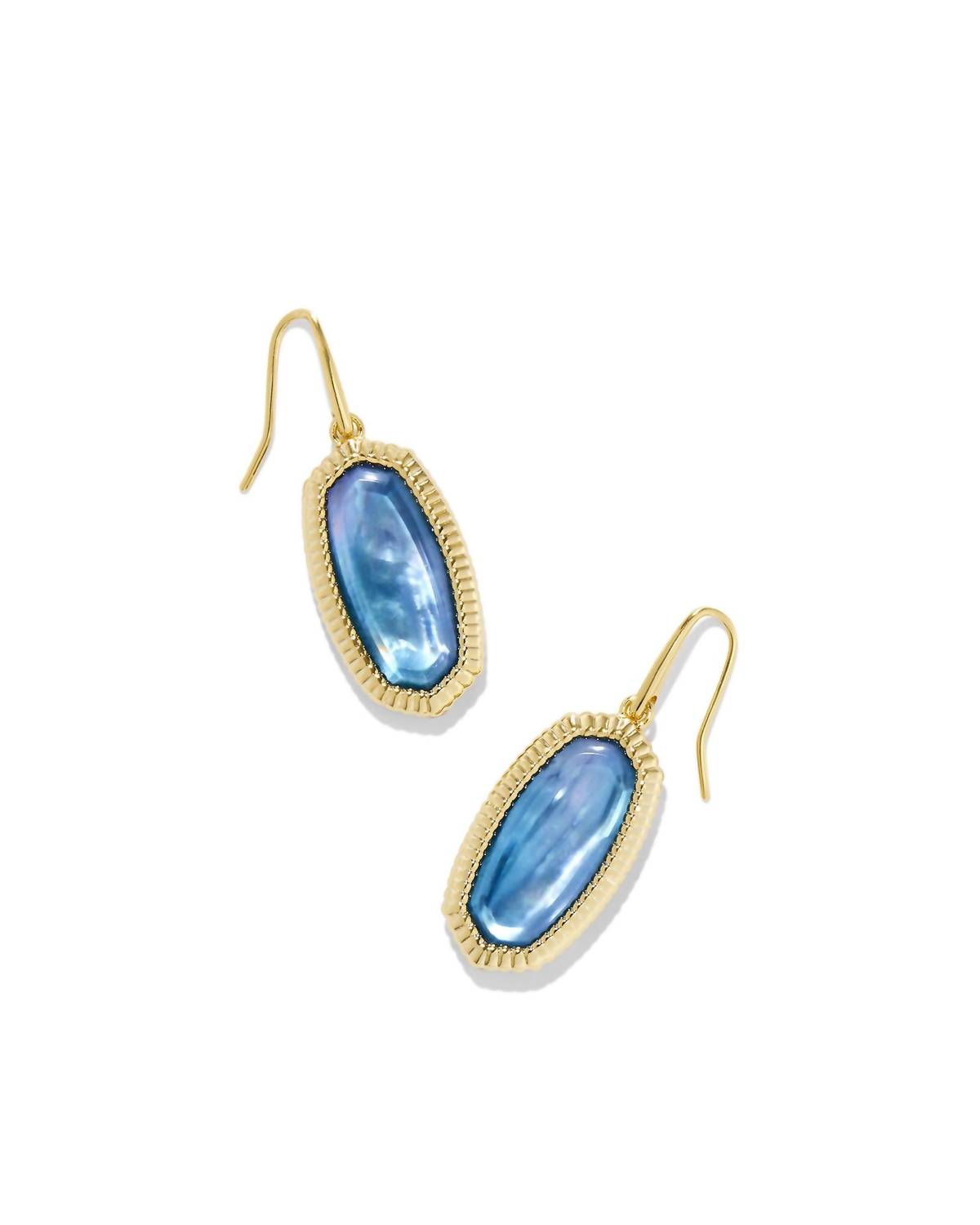 Kendra Scott Women's Dani Ridge Frame Drop Earrings in gold indigo watercolor illusion - women's jewelry