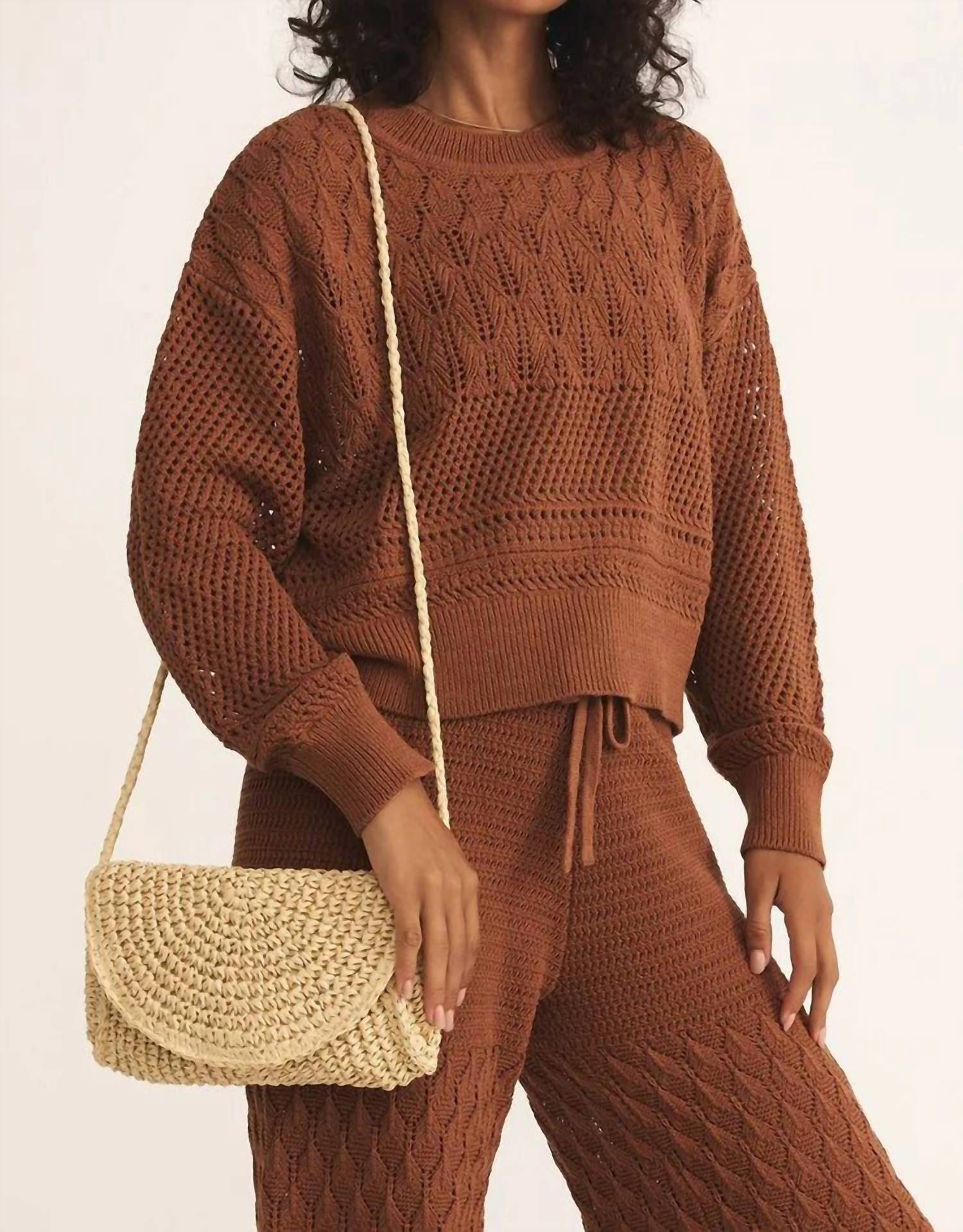 Z Supply - Women's Sand Dollar Mini Straw Crossbody Clutch Bag