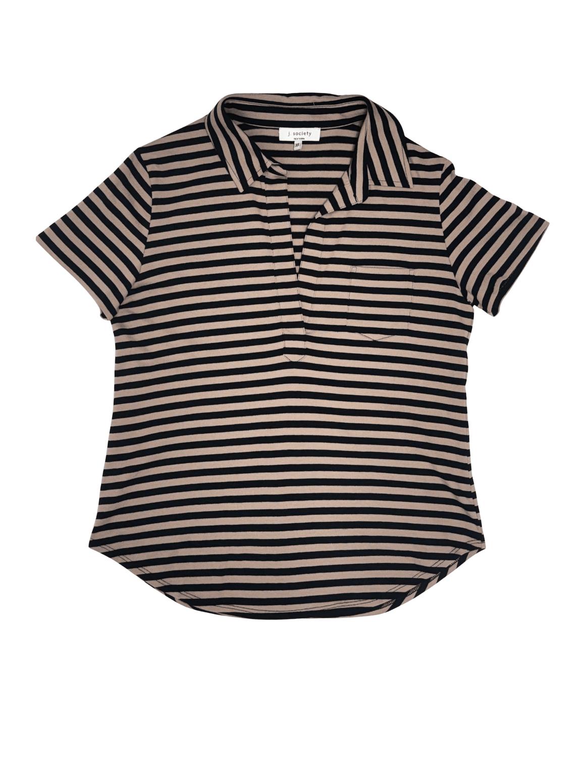 J. Society - Women's Short Sleeve Striped Polo
