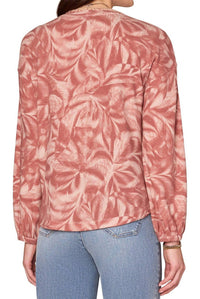 Democracy - Long Sleeve Embroidered Scoop Neck Top
