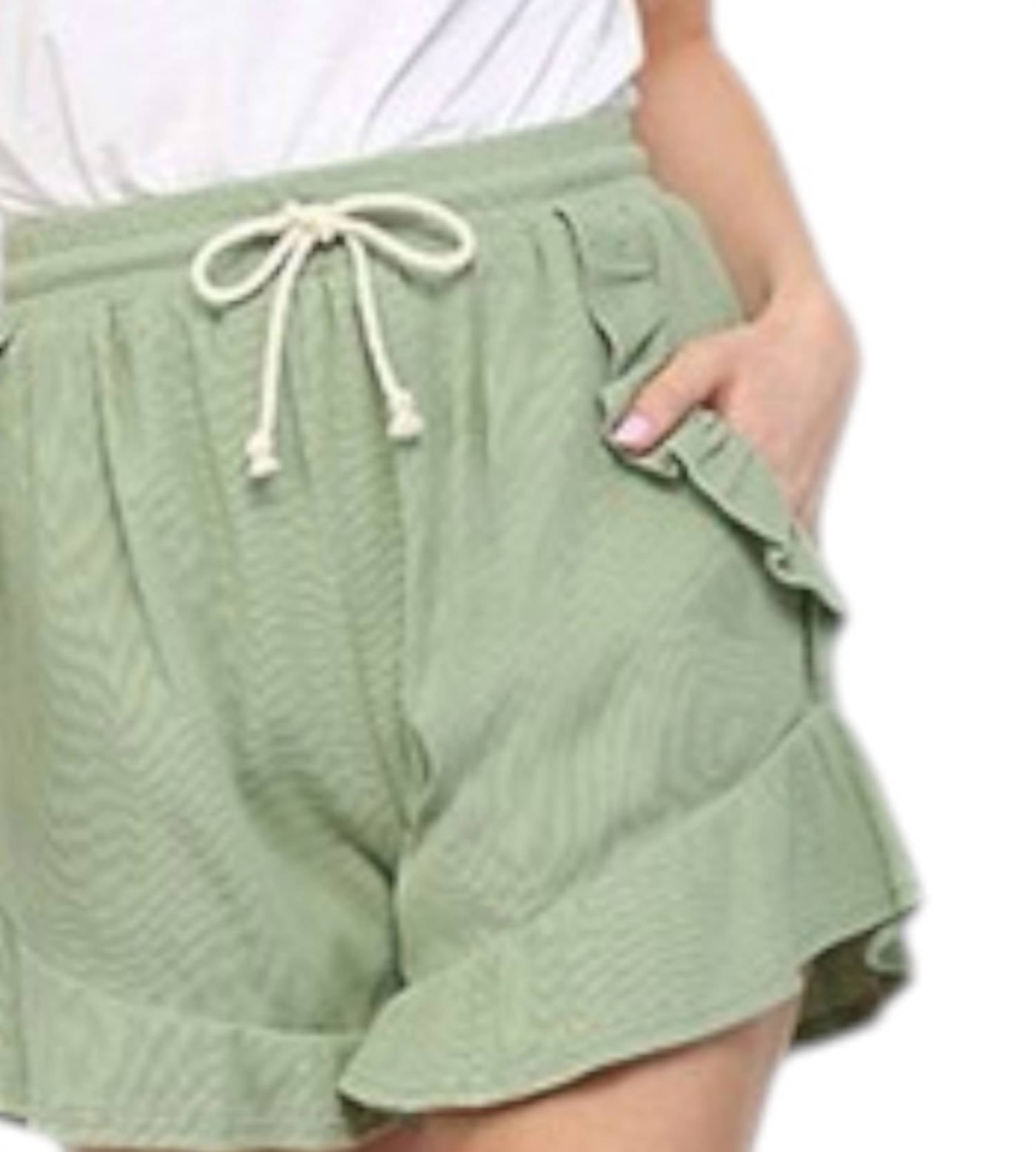 Gigio - Lyla Rib Knit Ruffle Shorts