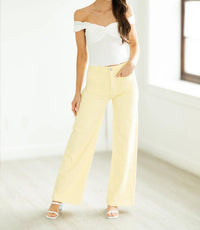 Just Black Denim - Mini Patch Pocket Wide Leg Jean