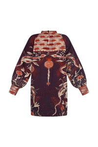 CAROLINA K Erika Mini Dress in burgundy - women's dress - detail view