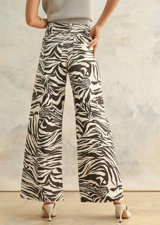 Miou Muse - Zebra Print Stretch Jean