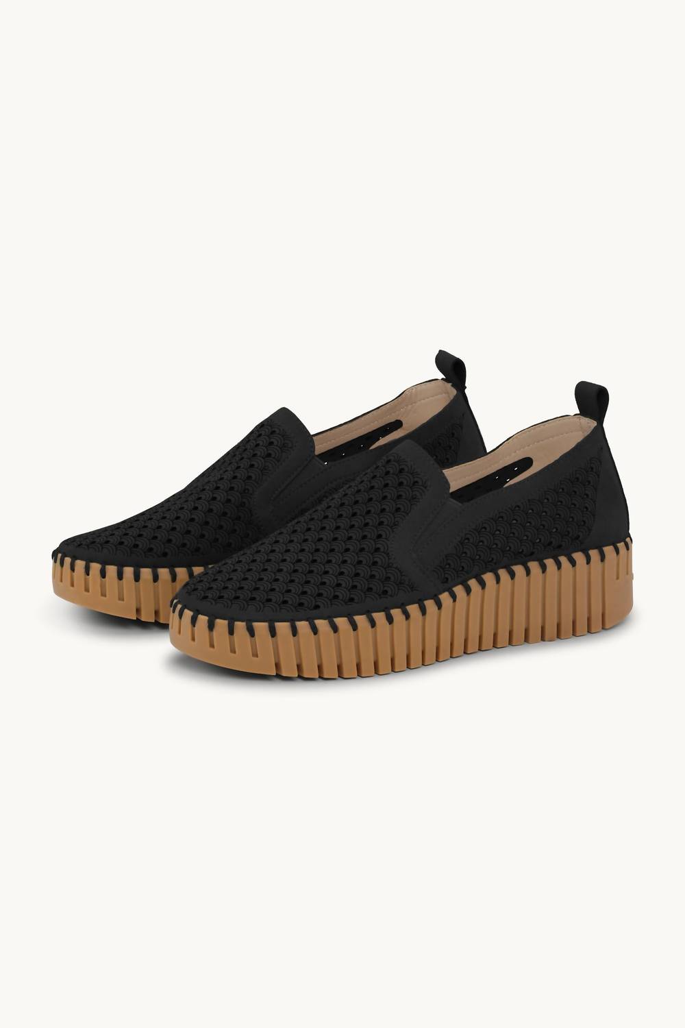 ISLE by Melis Kozan Women's Tulip Slip On Shoes in black mocca - women's flats