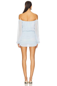 SNDYS. Allena Mini Dress in blue - women's dress - alternate view