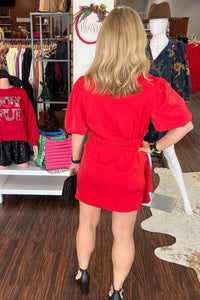 Strut & Bolt - Mini Dress With Rouching And Puff Sleeve