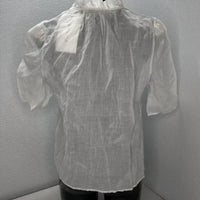 Frame - Tie Neck Ruffle Popover Blouse