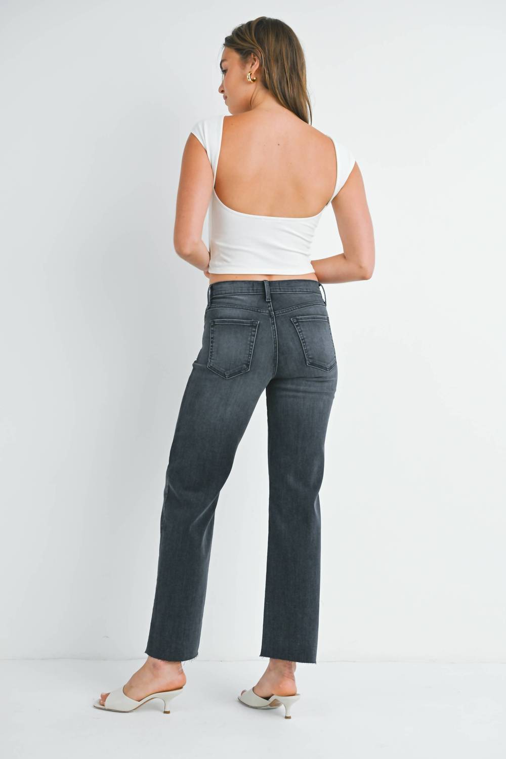 Just Black Denim - Slim Palazzo With Scissor Cut Jean