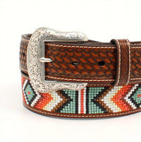 Nocona Belt Co. - Unisex Leather Southwestern Beaded Belt