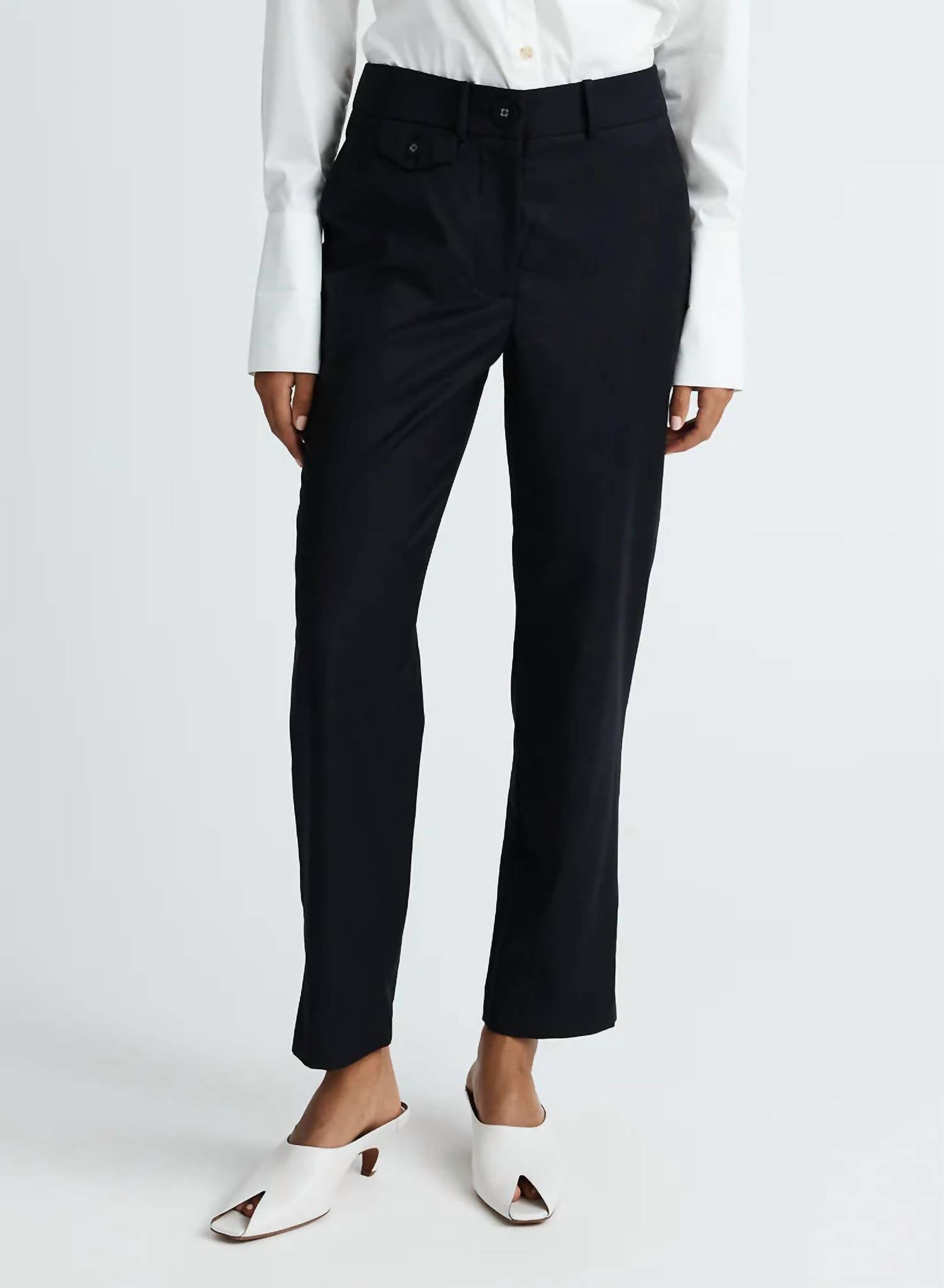 ANNA QUAN Juliette Cropped Pant in black wool - women's pants