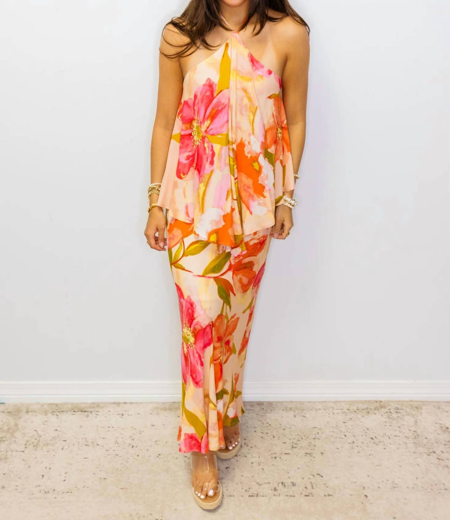 Sunday Edition - Tropical Floral Halter Dress
