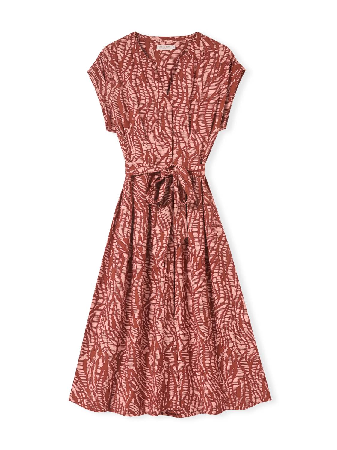 Celtic & Co. - Tie Waist Relaxed V Neck Midi Dress