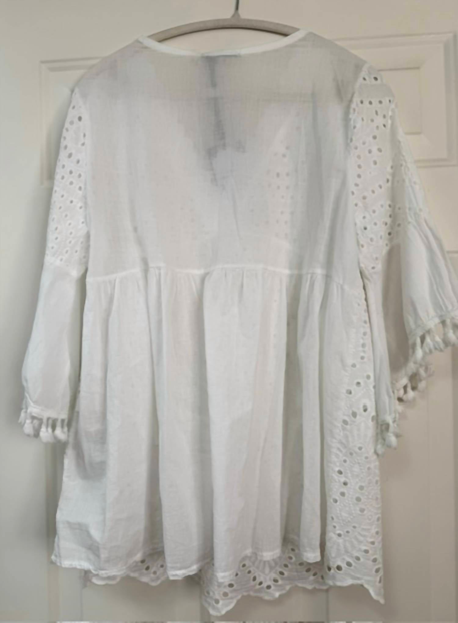Tempo Paris - Women's Eyelet Oversize Top
